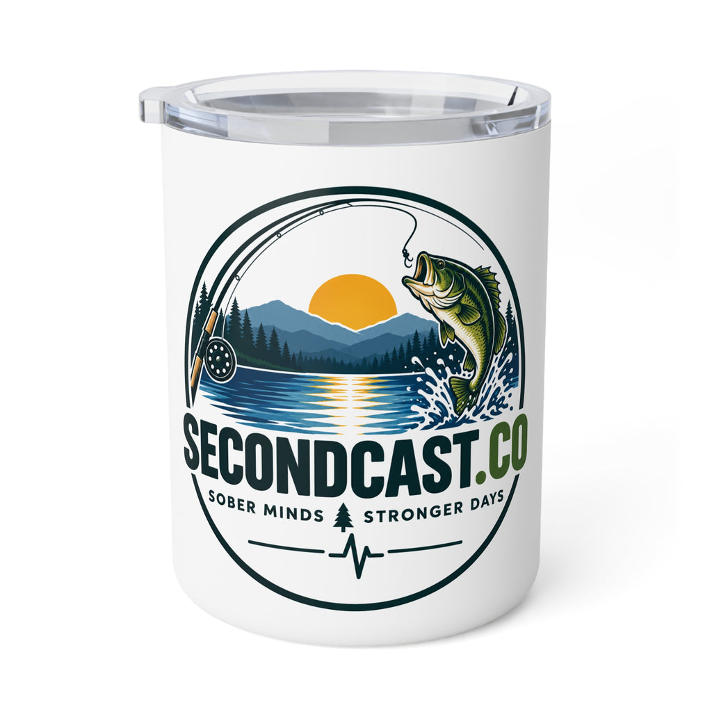 SecondCast Co Fishing Logo Insulated Mug | 10oz Travel Tumbler