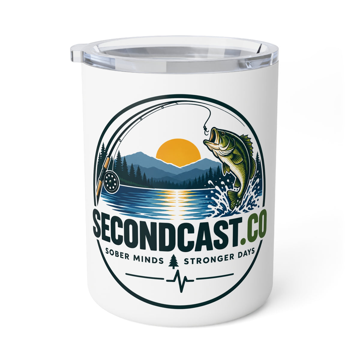 SecondCast Co Fishing Logo Insulated Mug | 10oz Travel Tumbler