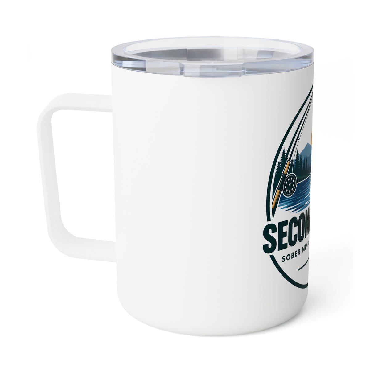 SecondCast Co Fishing Logo Insulated Mug | 10oz Travel Tumbler